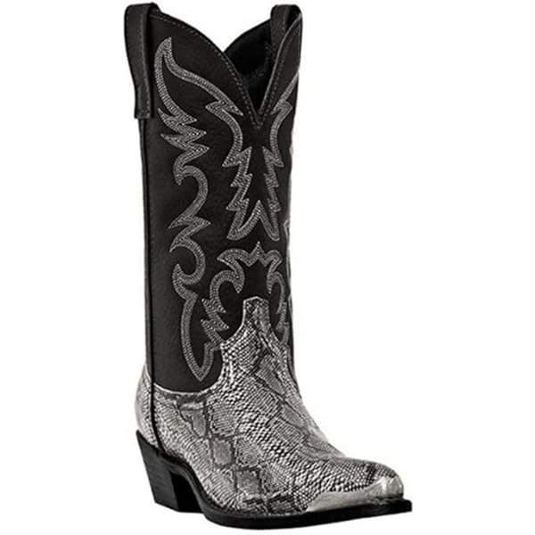 Amazon.com | New Rock M-7921-S3 SILVER FLAME BOOTS Black Leather